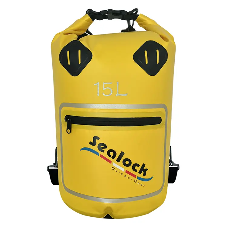 15L/20L IPX7 Kantong Kering Tahan Air kanthi Jendela Transparan lan Pemisahan Garing-Bas