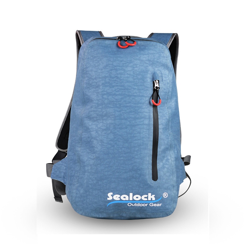 Tas ransel anti banyu 15L kanthi zipper anti banyu kanggo hiking lan muter