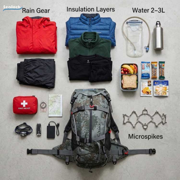 35L Waterproof Hiking Backpack: Balancing Kapasitas lan Comfort