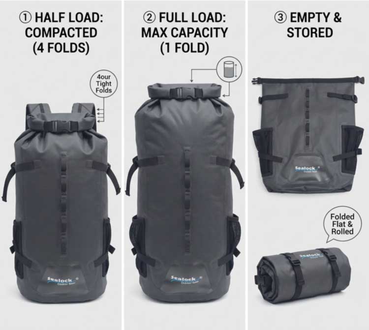 Roll Top Waterproof Backpack Performance Waterproof lan Keluwesan Storage