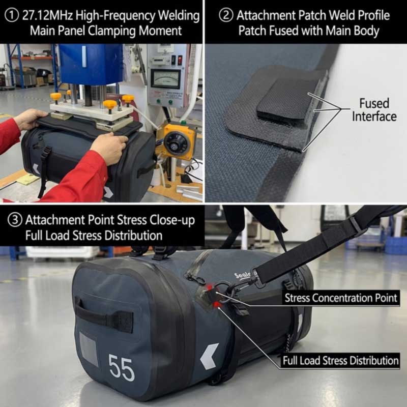 Pabrik Tas Waterproof Motor karo Teknologi Welding RF
