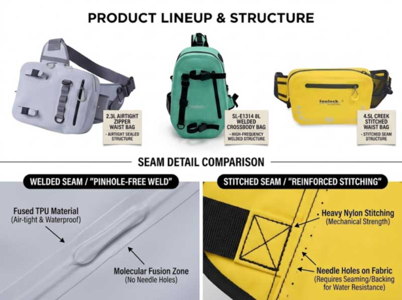Produsen Paket Fanny Waterproof: Tas Pinggang OEM kanggo Merek Swim lan Outdoor