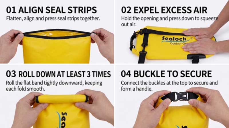 Carane Nutup lan Gunakake Roll-Top Dry Bag