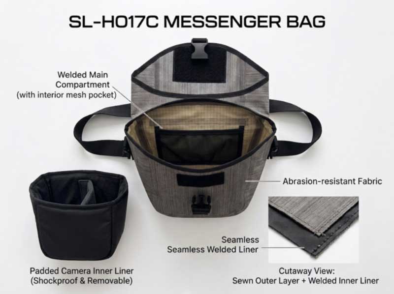 Produsen Tas Messenger anti banyu: Tas TPU sing dilas kanggo merek kutha lan sepeda