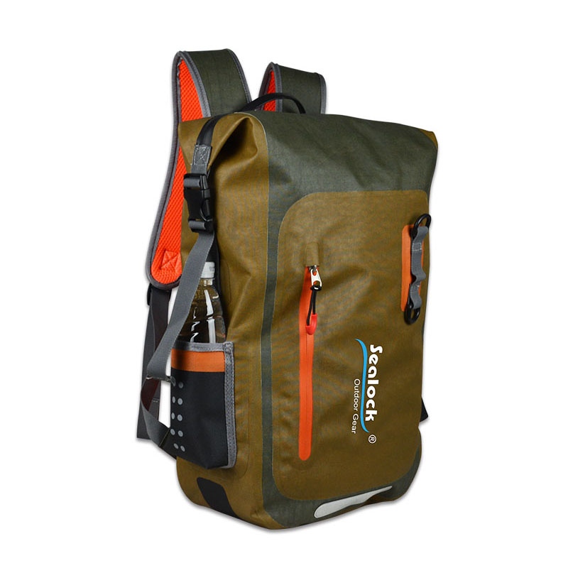 20L Roll Top Waterproof Backpack karo Laptop Sleeve kanggo Commuting lan Travel