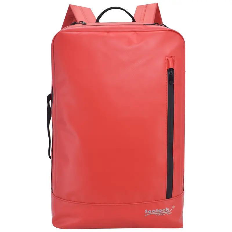 Tas Ransel Laptop Bisnis Tahan Air kanthi Ritsleting Loro lan Lengan Troli