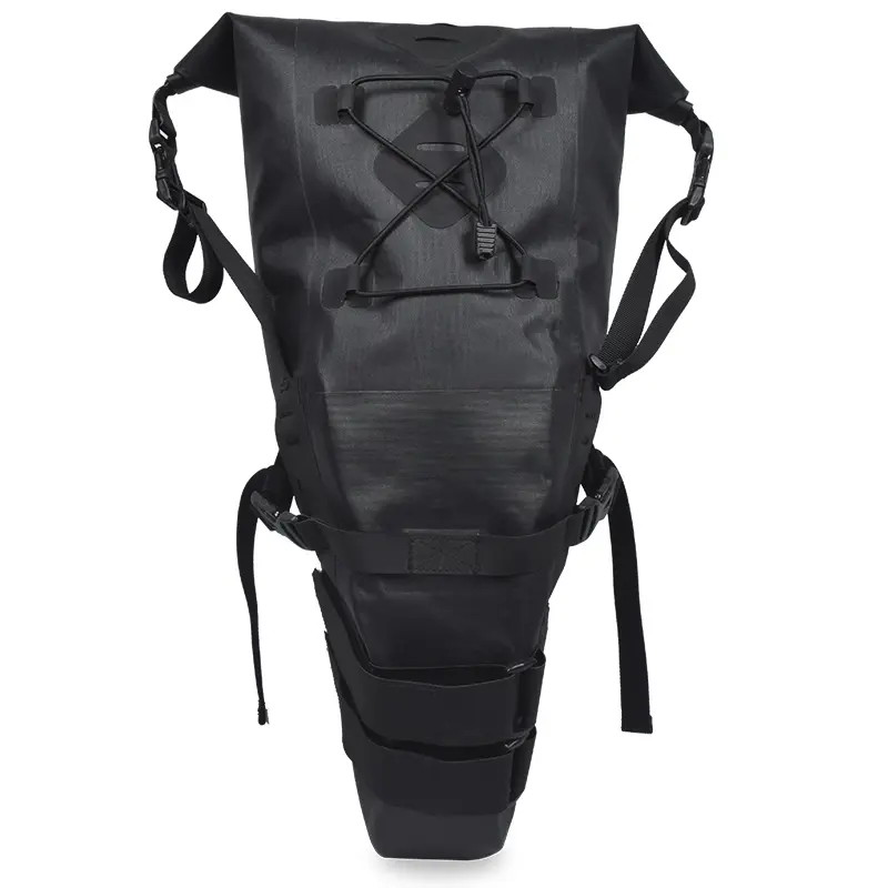 Waterproof Bikepacking Saddle Bag karo Roll Top Penutupan